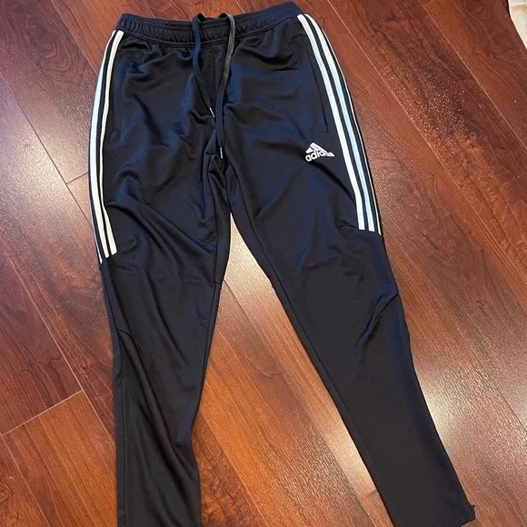 Adidas Men's Black Joggers with Triple White Stripes - Picture 1 of 5